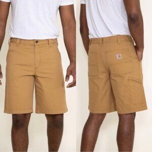 Carhartt | "Hickory Brown" Rugged Flex Relaxed Fit Canvas Work Shorts | Size 34
